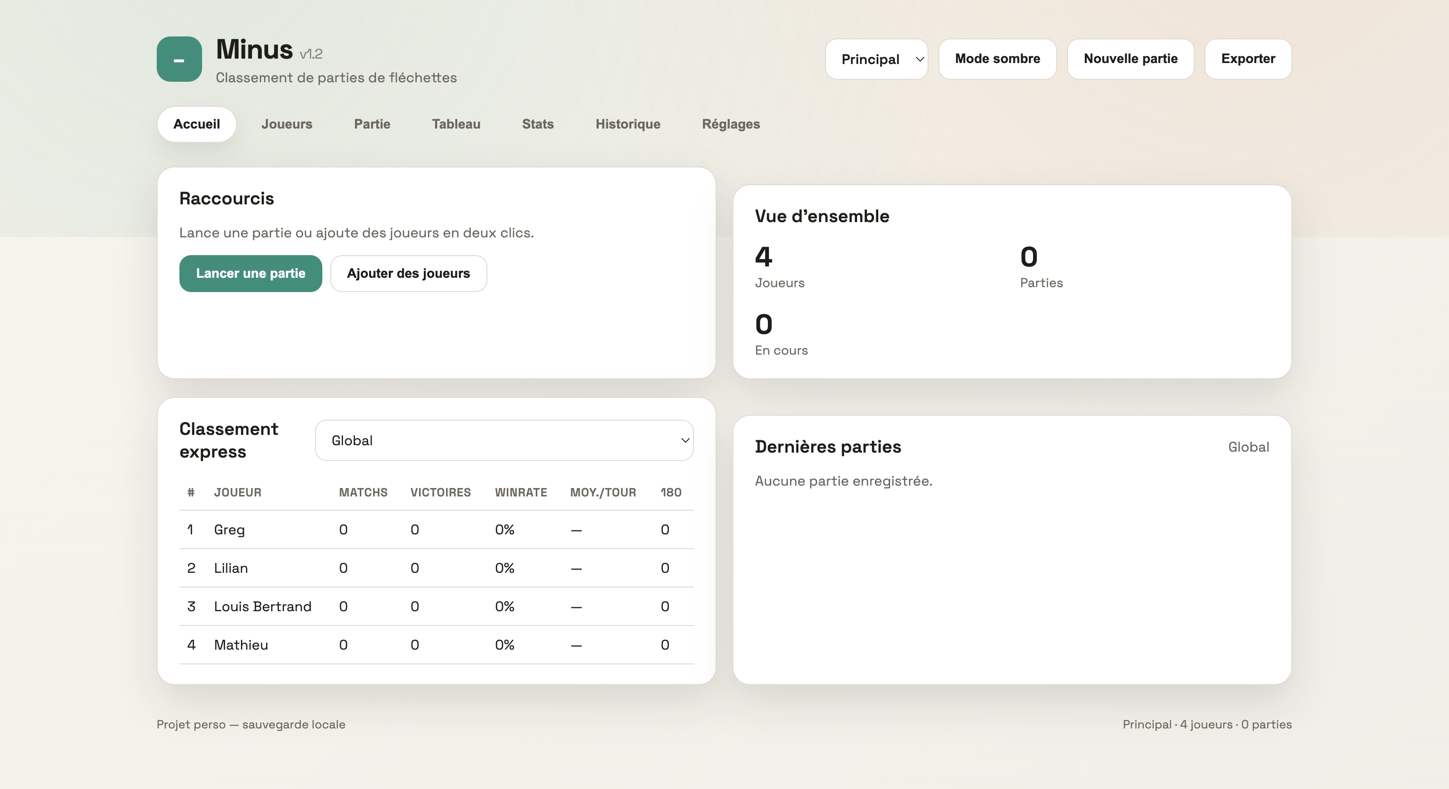 Minus — App de fléchettes